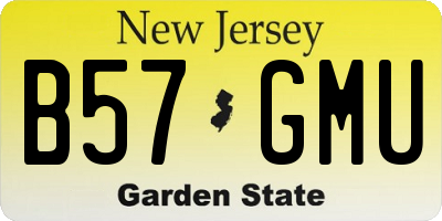 NJ license plate B57GMU