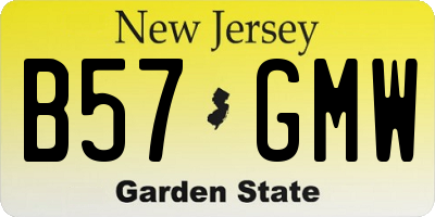 NJ license plate B57GMW