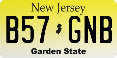 NJ license plate B57GNB