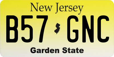 NJ license plate B57GNC