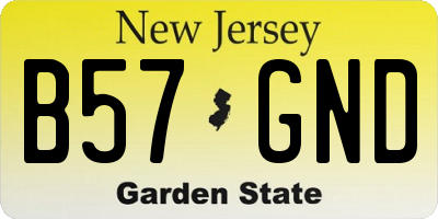 NJ license plate B57GND