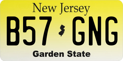 NJ license plate B57GNG