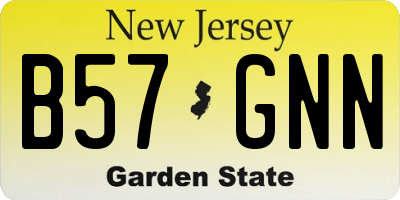 NJ license plate B57GNN