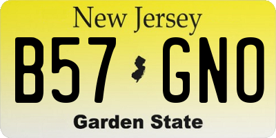NJ license plate B57GNO