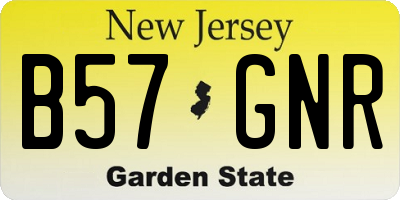 NJ license plate B57GNR