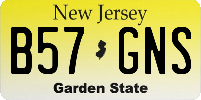 NJ license plate B57GNS