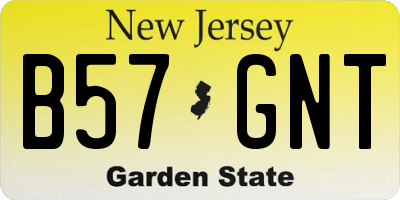 NJ license plate B57GNT