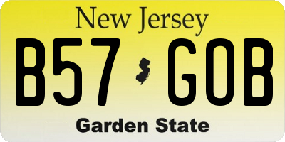 NJ license plate B57GOB