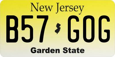 NJ license plate B57GOG