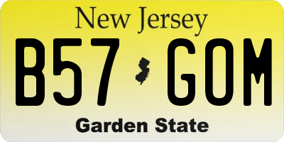 NJ license plate B57GOM