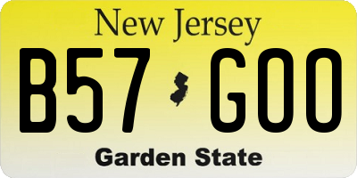 NJ license plate B57GOO