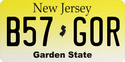NJ license plate B57GOR