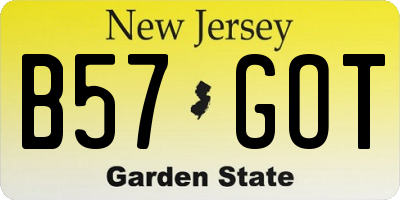 NJ license plate B57GOT