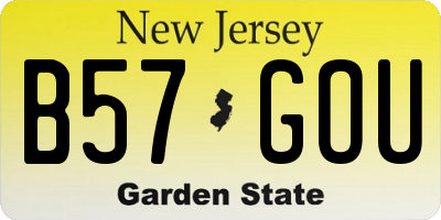 NJ license plate B57GOU