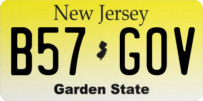 NJ license plate B57GOV