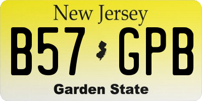 NJ license plate B57GPB