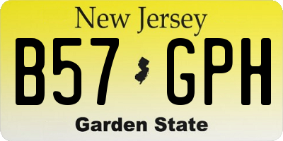 NJ license plate B57GPH