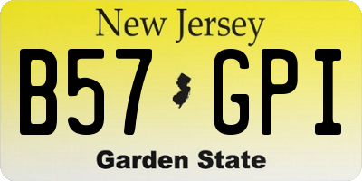 NJ license plate B57GPI