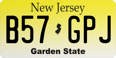 NJ license plate B57GPJ