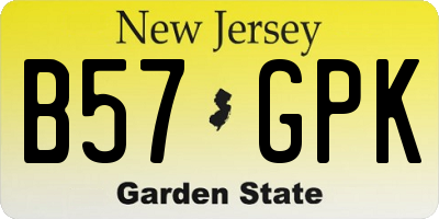NJ license plate B57GPK