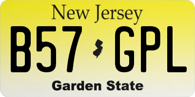 NJ license plate B57GPL