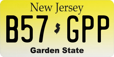 NJ license plate B57GPP