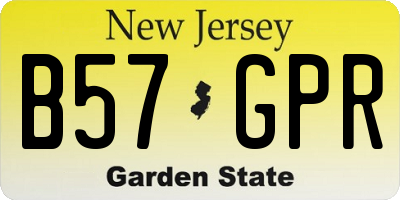 NJ license plate B57GPR