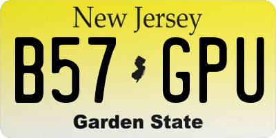 NJ license plate B57GPU