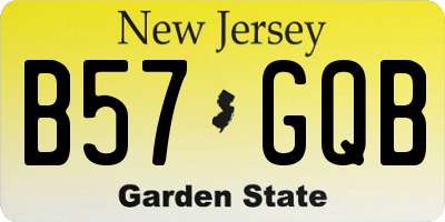 NJ license plate B57GQB
