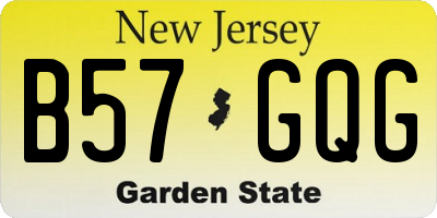 NJ license plate B57GQG