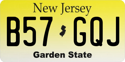 NJ license plate B57GQJ