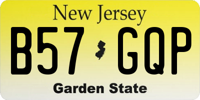 NJ license plate B57GQP