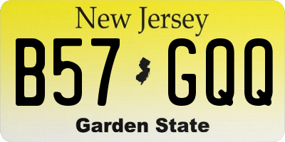NJ license plate B57GQQ