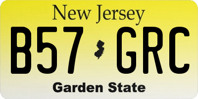NJ license plate B57GRC