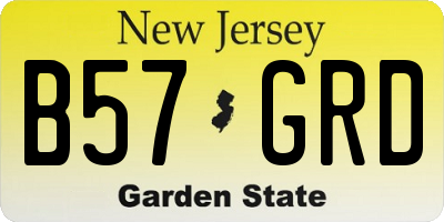 NJ license plate B57GRD