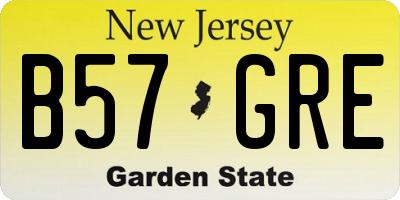 NJ license plate B57GRE