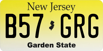 NJ license plate B57GRG