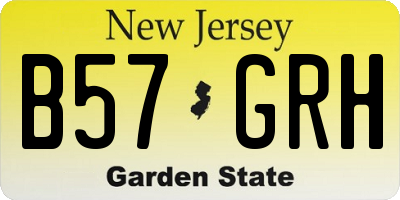 NJ license plate B57GRH