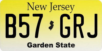 NJ license plate B57GRJ