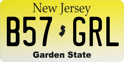 NJ license plate B57GRL