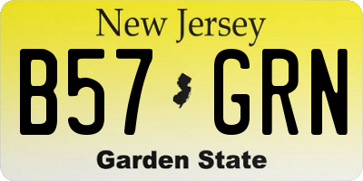 NJ license plate B57GRN