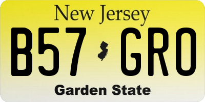NJ license plate B57GRO