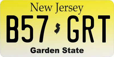 NJ license plate B57GRT