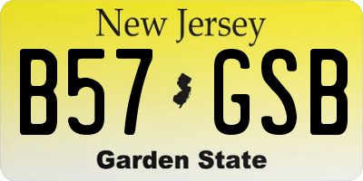 NJ license plate B57GSB