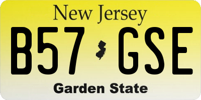 NJ license plate B57GSE