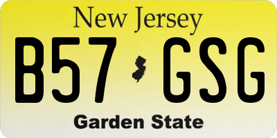 NJ license plate B57GSG