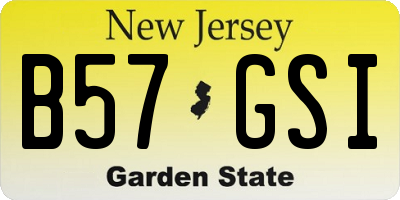 NJ license plate B57GSI