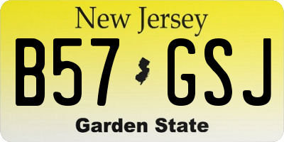 NJ license plate B57GSJ