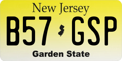 NJ license plate B57GSP