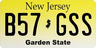 NJ license plate B57GSS